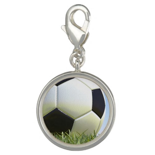 Soccer ball on grass charm