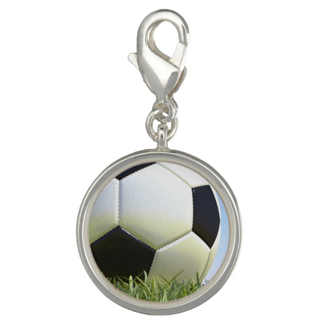 Soccer ball on grass. charm (Front)