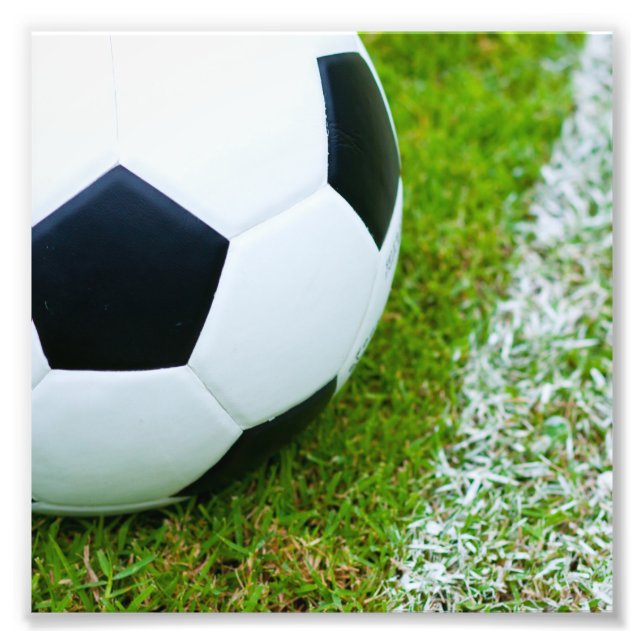 Soccer Ball on Grass Closeup Photo Print (Front)