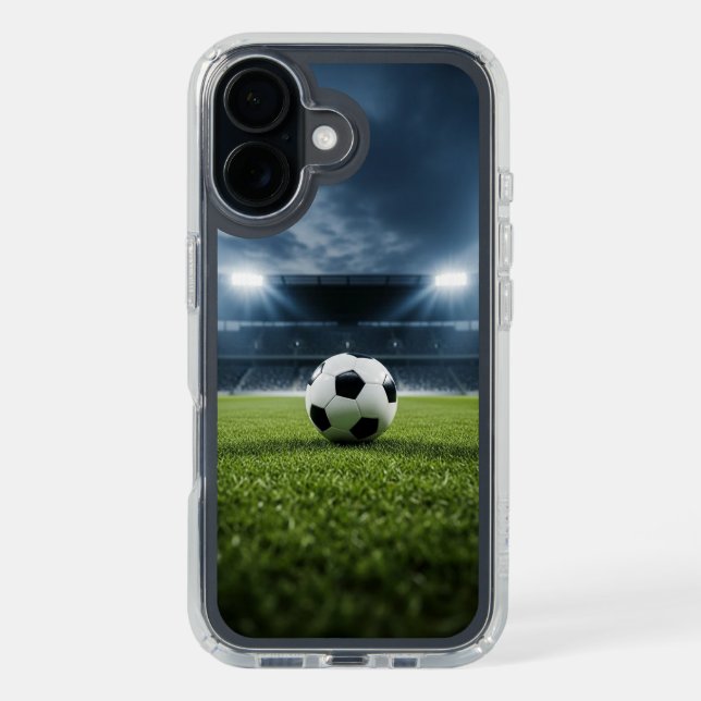 Soccer Ball on Grass Field Under Stadium Lights –  Speck iPhone Case (Front (Black))