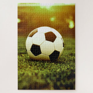Soccer Ball on Grass Jigsaw Puzzle