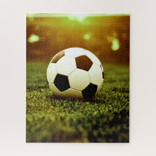 Soccer Ball on Grass Jigsaw Puzzle