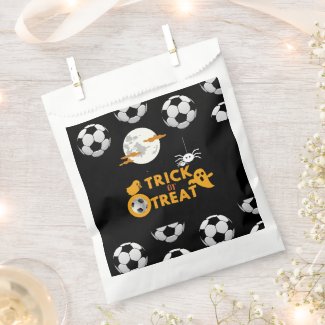 Soccer ball on halloween ghost spider trick treat  favor bag