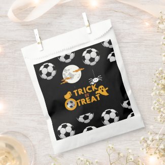 Soccer ball on halloween ghost spider trick treat favor bag