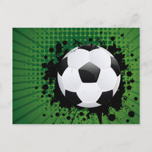 Soccer Ball on Rays Background Postcard