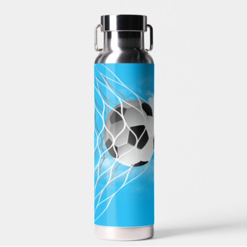 Soccer Ball On Sky Water Bottle