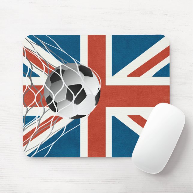 Soccer Ball On United Kingdom Flag Mouse Pad (With Mouse)