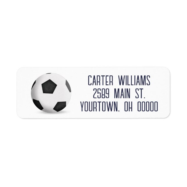 Soccer Ball On White Label (Front)