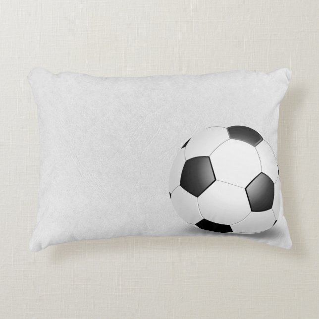 Soccer Ball On White Texture Accent Pillow (Front)
