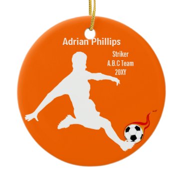 Soccer ball orange ornament
