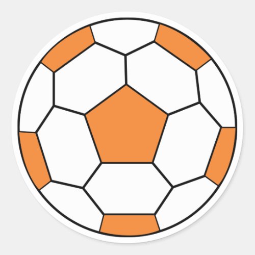 Soccer Ball Orange Sticker