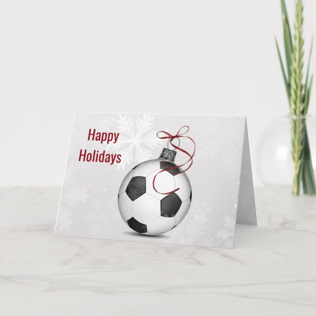 soccer ball ornament Holiday Greetings (Front)