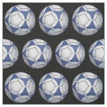 Soccer Ball Painted blue and white pattern Fabric