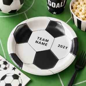 Soccer Ball Paper Plate | Team Name Party Plates
