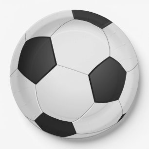 Soccer ball paper plates
