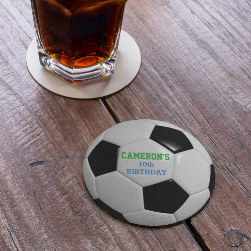 Soccer Ball Party Round Paper Coaster