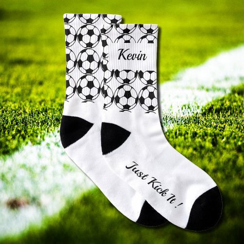 Soccer Ball pattern _ add name Socks