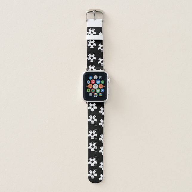 Soccer Ball Pattern Apple Watch Band (Front)