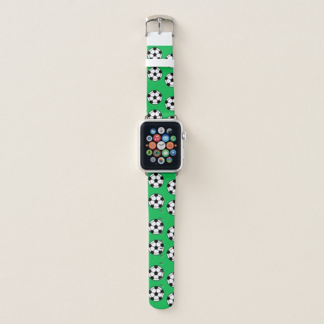 Soccer Ball Pattern Apple Watch Band (Front)