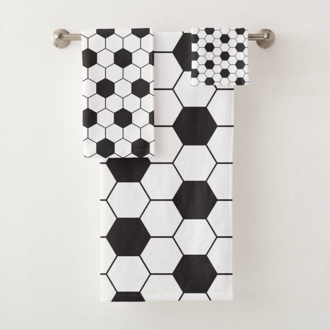 Soccer Ball Pattern Bath Towel Set (Insitu)