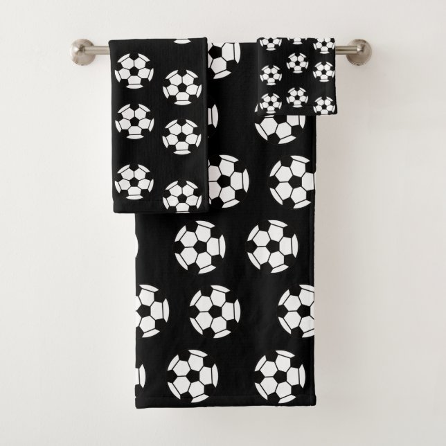 Soccer Ball Pattern Bath Towel Set (Insitu)