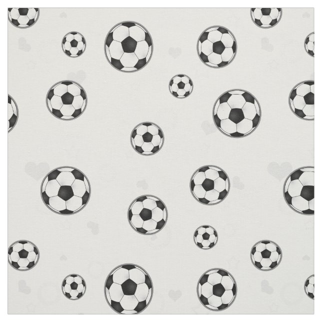 Soccer Ball Pattern Black and White Fabric (Swatch)