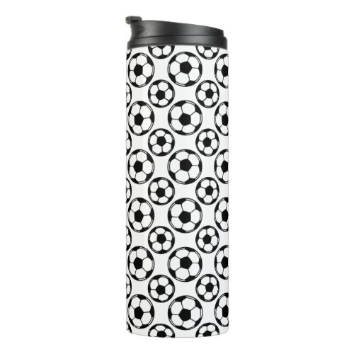 Soccer Ball Pattern CUSTOM BACKGROUND COLOR Thermal Tumbler