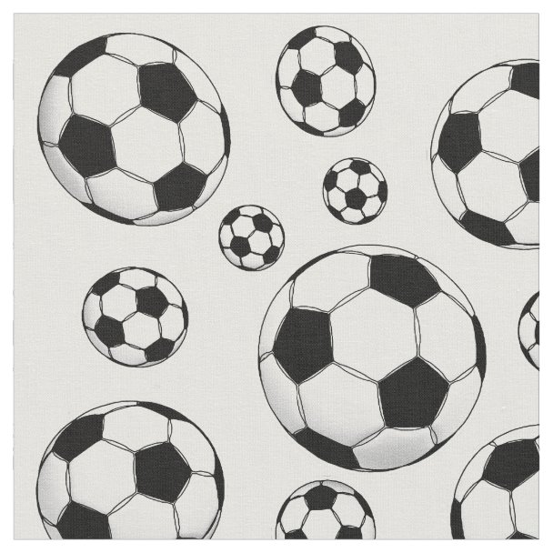 Soccer ball sports team black and white pattern fabric Zazzle