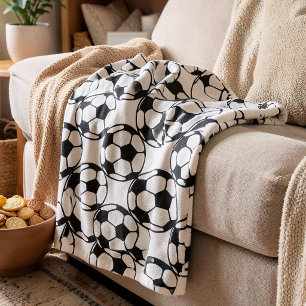 soccer ball pattern fleece blanket