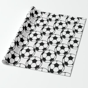 soccer ball pattern in black&white wrapping paper