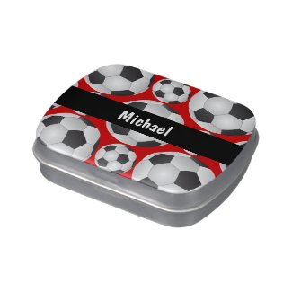 Soccer Ball Pattern Jelly Belly Tin