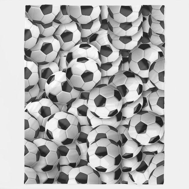 Soccer Ball Pattern Large Fleece Blanket (Front)