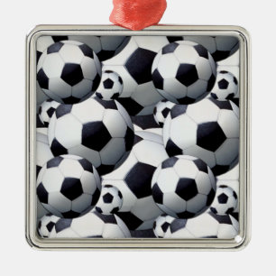 Soccer Ball Pattern Metal Ornament