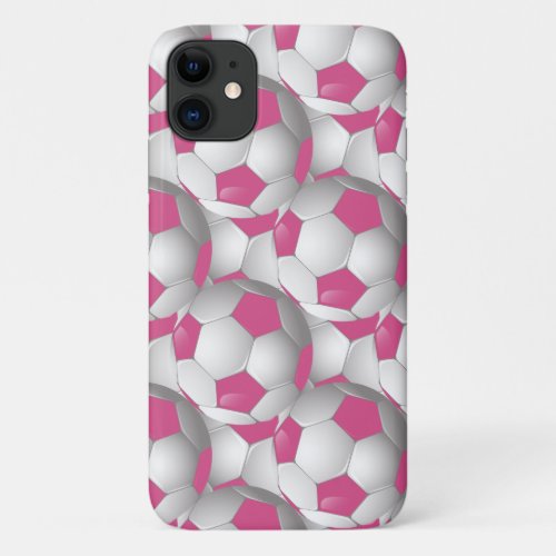 Soccer Ball Pattern Pink iPhone 11 Case