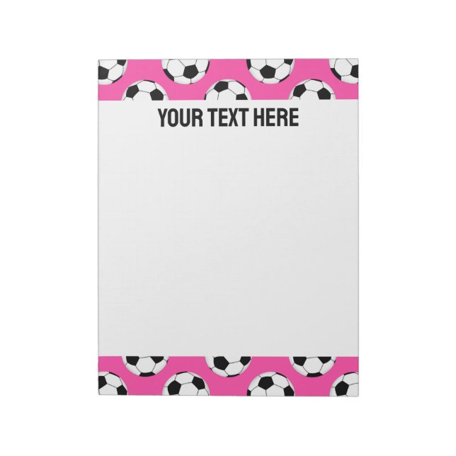 Soccer Ball Pattern Pink Notepad (Rotated)