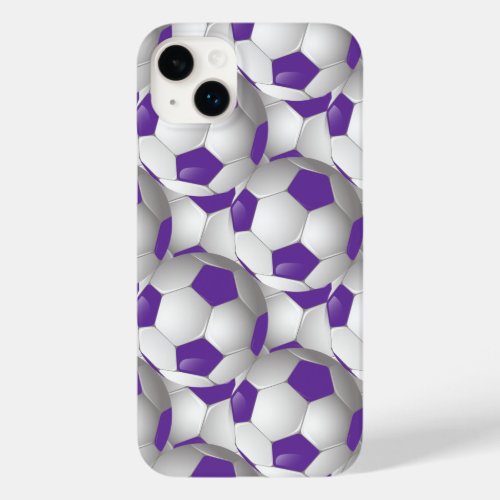 Soccer Ball Pattern Purple Case_Mate iPhone 14 Plus Case