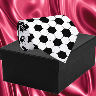 Soccer Ball Pattern Sports Neck Tie