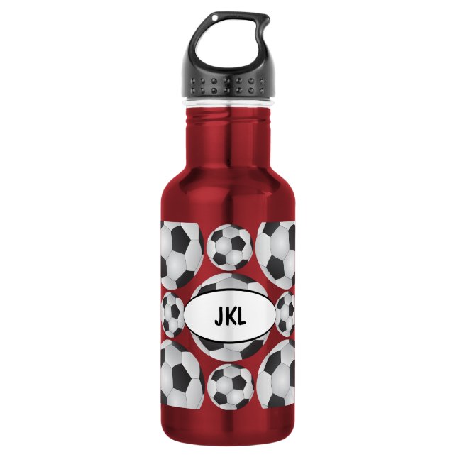 Soccer Ball Pattern Stainless Steel Water Bottle (Front)