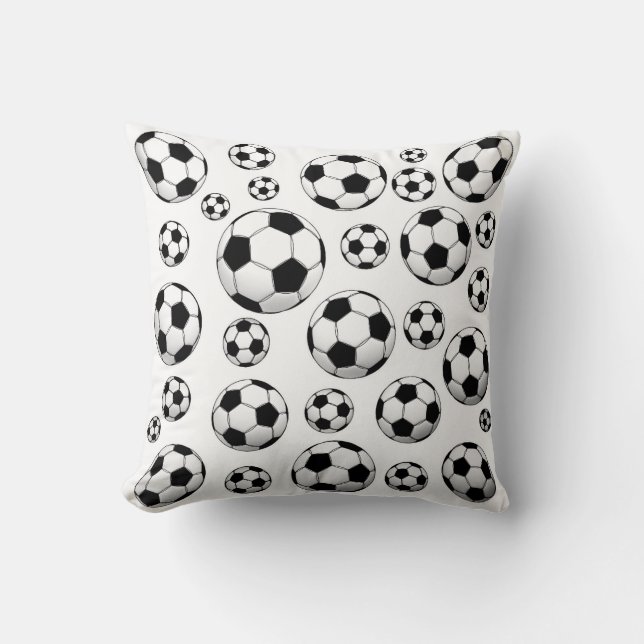 Soccer Ball Pattern Throw Pillow (Front)