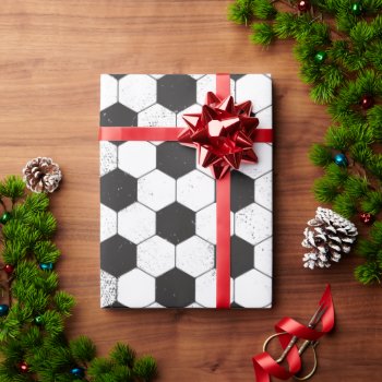 Soccer Ball Pattern Wrapping Paper by StargazerDesigns at Zazzle