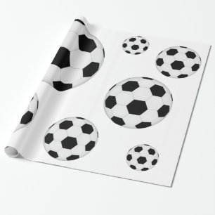 Soccer ball pattern wrapping paper