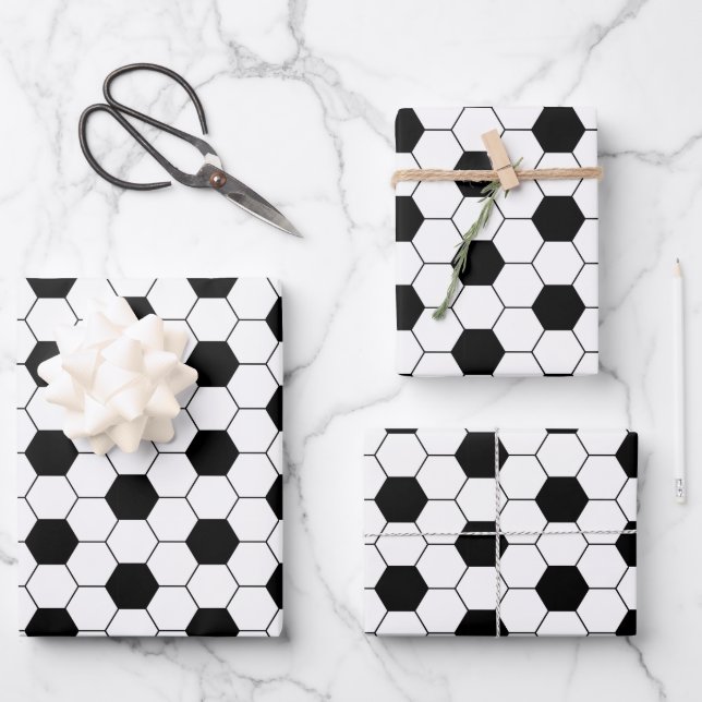soccer ball pattern  wrapping paper sheets (Front)