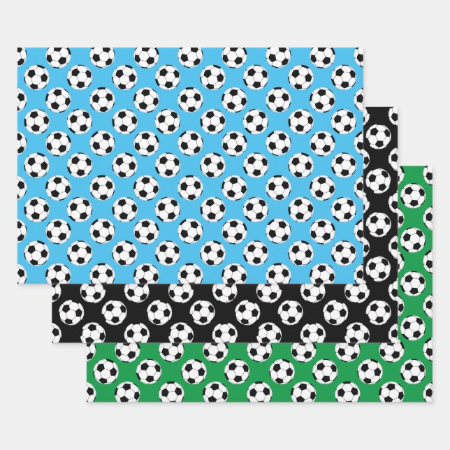 Soccer Ball Pattern Wrapping Paper Sheets (Set)