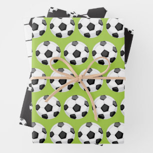 Soccer Ball Pattern Wrapping Paper Sheets