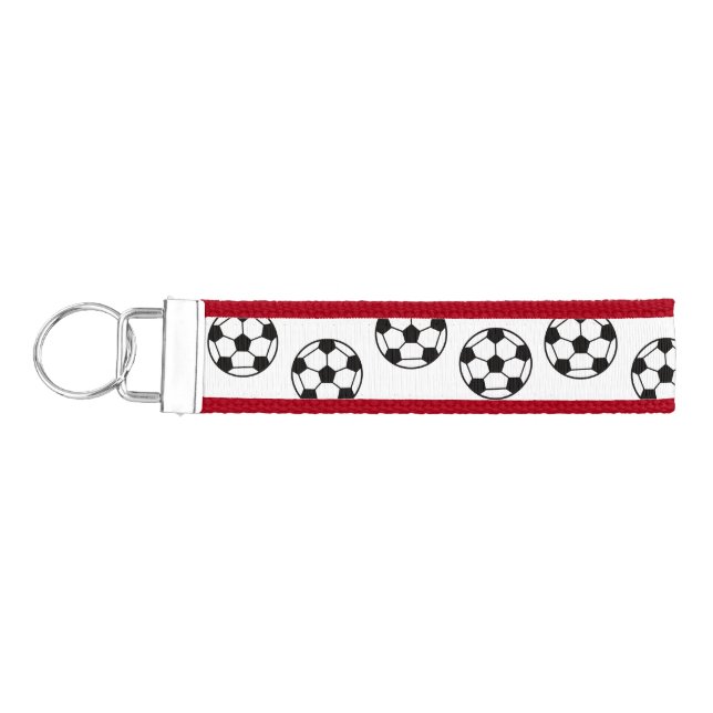 Soccer Ball Pattern Wrist Keychain (Keys on Left)