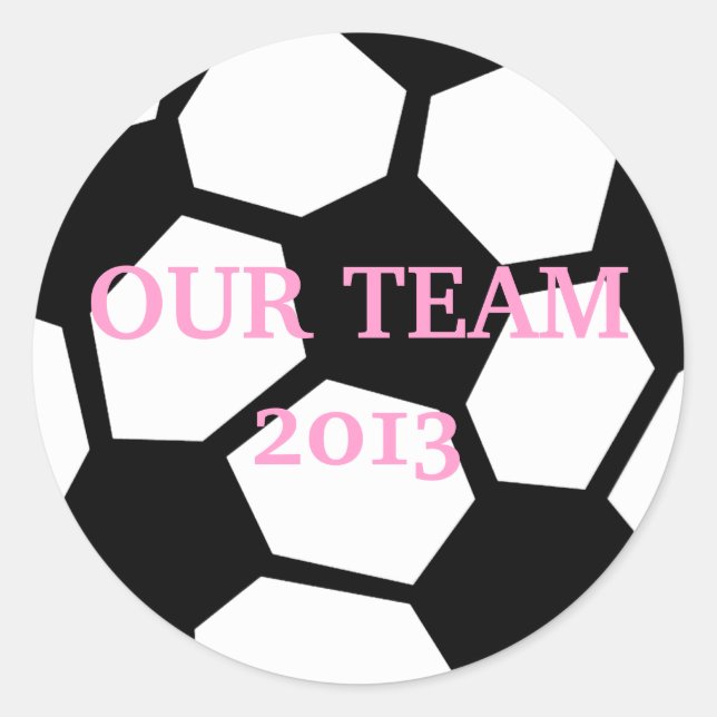 Soccer Ball Personalize It! Classic Round Sticker (Front)