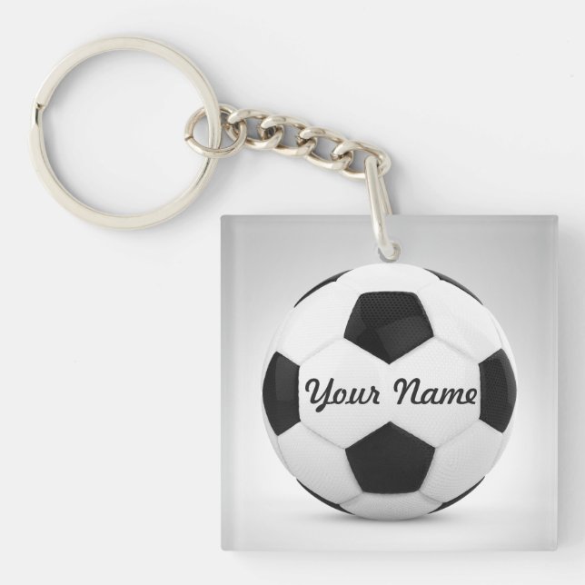 Soccer Ball Personalized Gift Ideas Keychain (Front)