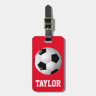 Soccer Logo Bag Tags. Sports Bag Tag. Personalized Luggage 