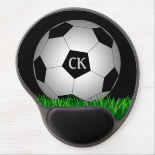 Soccer ball personalized monogram gel mouse pad