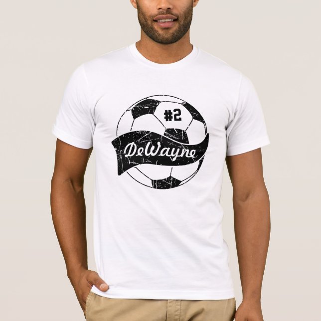 Soccer Ball Personalized Name and Number T-Shirt (Front)